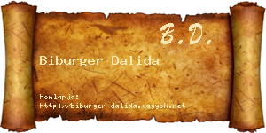 Biburger Dalida névjegykártya